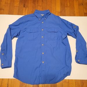 Mens Duluth Trading company long sleeve 100% nylon flap pockets Large Tall